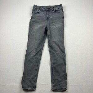 American Eagle Women 4 Gray Stretch Mom Jean High Rise Tapered Ankle Denim